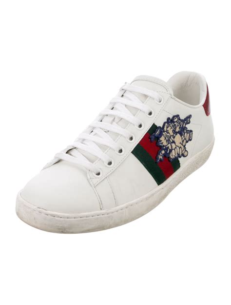 gucci web accent leather sneakers|gucci white women's sneakers.